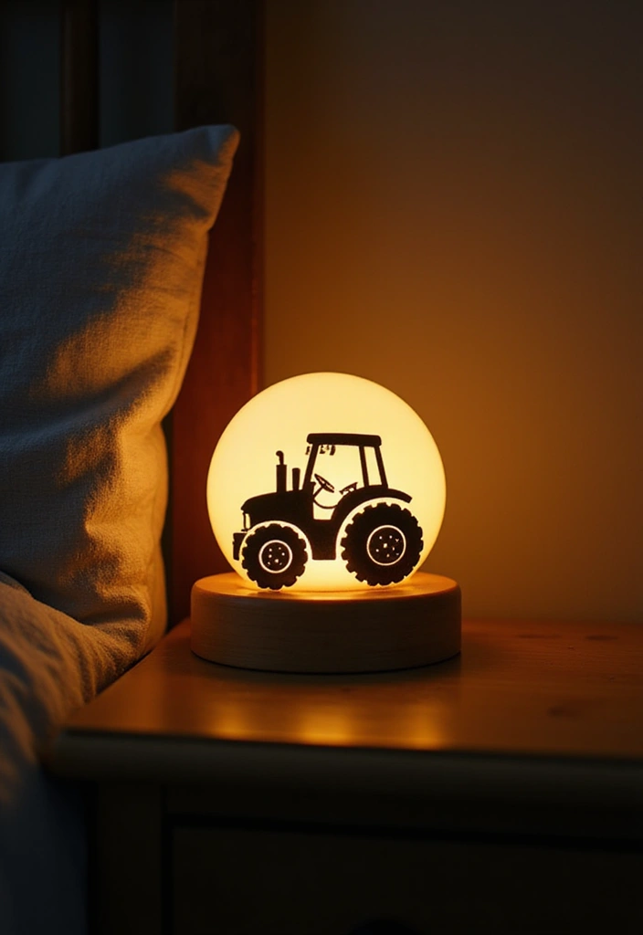 25 Tractor Bedroom Ideas for Little Boys Who Love Wheels - 13. Tractor-Themed Nightlight