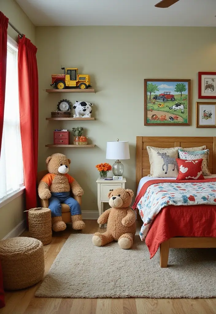 25 Tractor Bedroom Ideas for Little Boys Who Love Wheels - 16. Farm Animal Accents