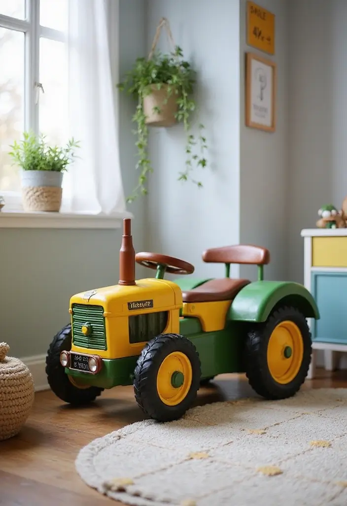 25 Tractor Bedroom Ideas for Little Boys Who Love Wheels - 23. Tractor Ride-On Toy