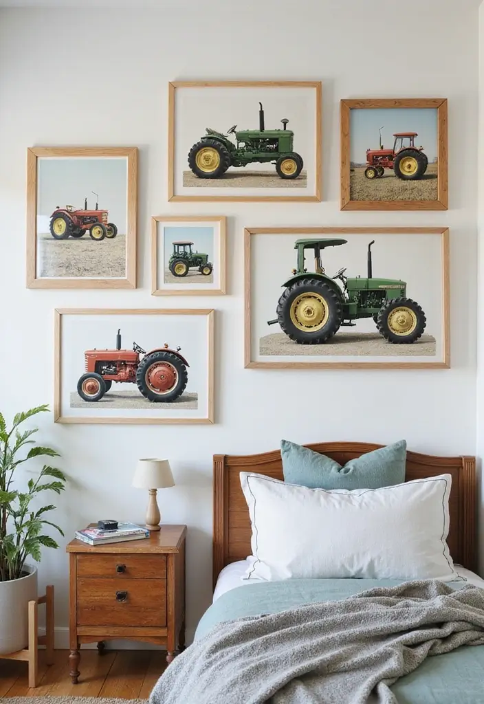 25 Tractor Bedroom Ideas for Little Boys Who Love Wheels - 5. Tractor Wall Art