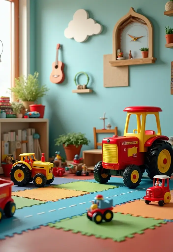 25 Tractor Bedroom Ideas for Little Boys Who Love Wheels - 8. Play Area with Tractor Toys